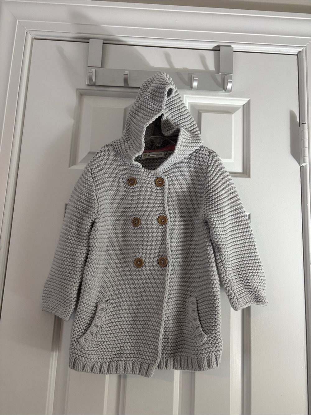 Tucker + Tate Light Gray Hooded Double-Breasted Pea Coat